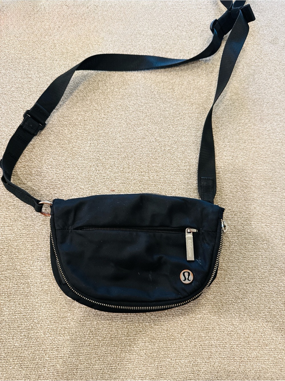 lululemon athletica Black Belt Bag with Adjustable Strap